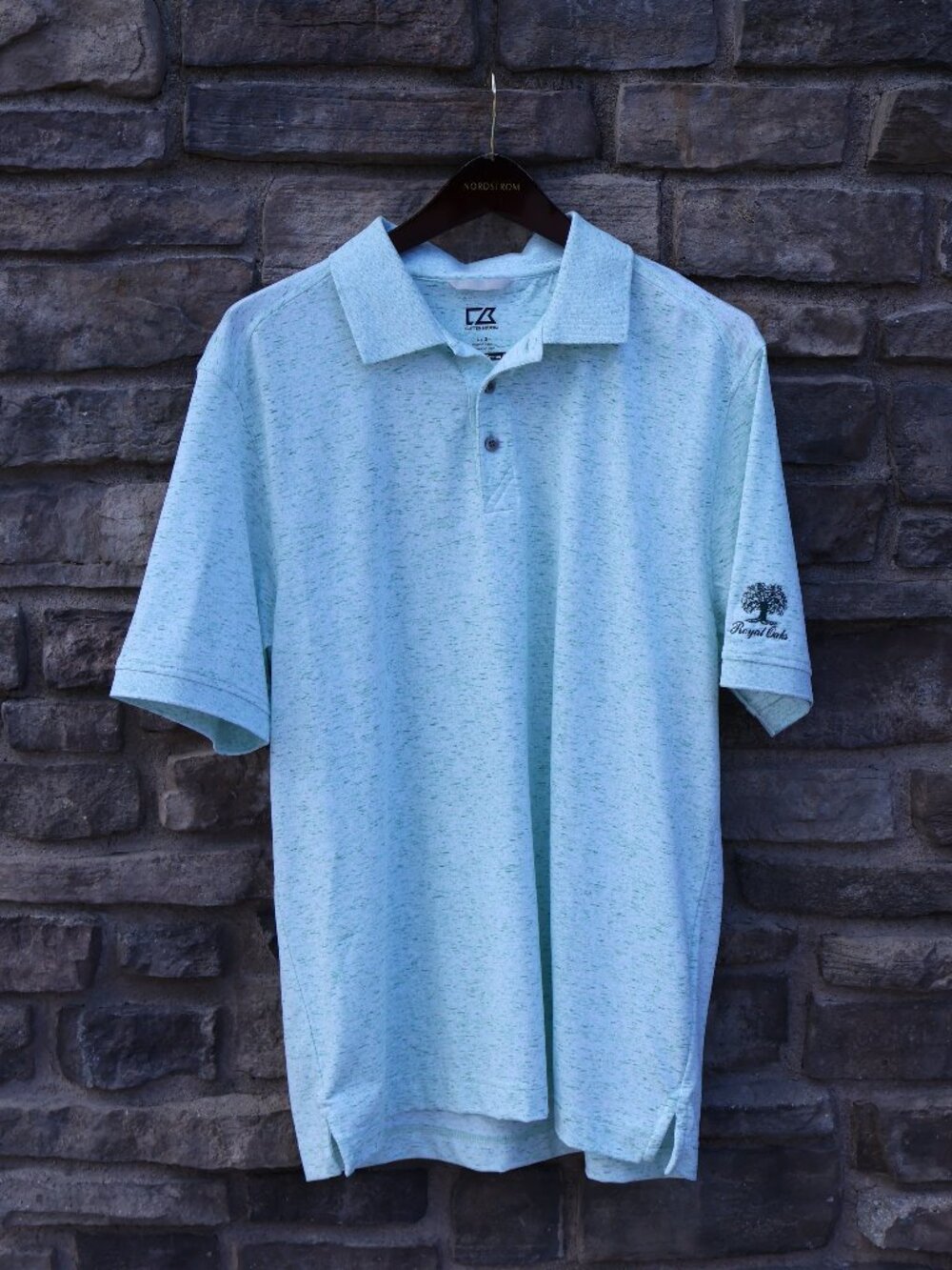 Cutter & Buck Men’s Mint Green Heathered DryTec Cotton+ Golf Polo L